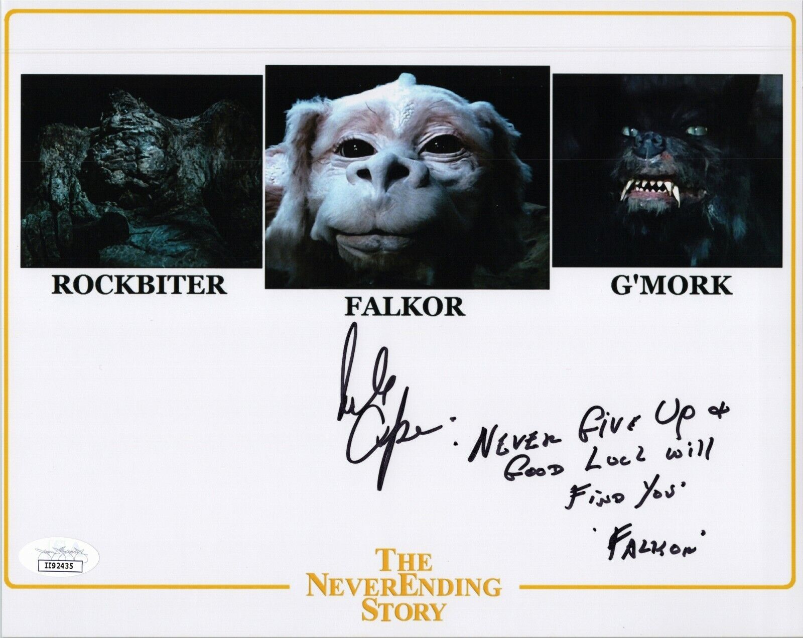 ALAN OPPENHEIMER Authentic Signed NEVERENDING STORY ~FALKOR