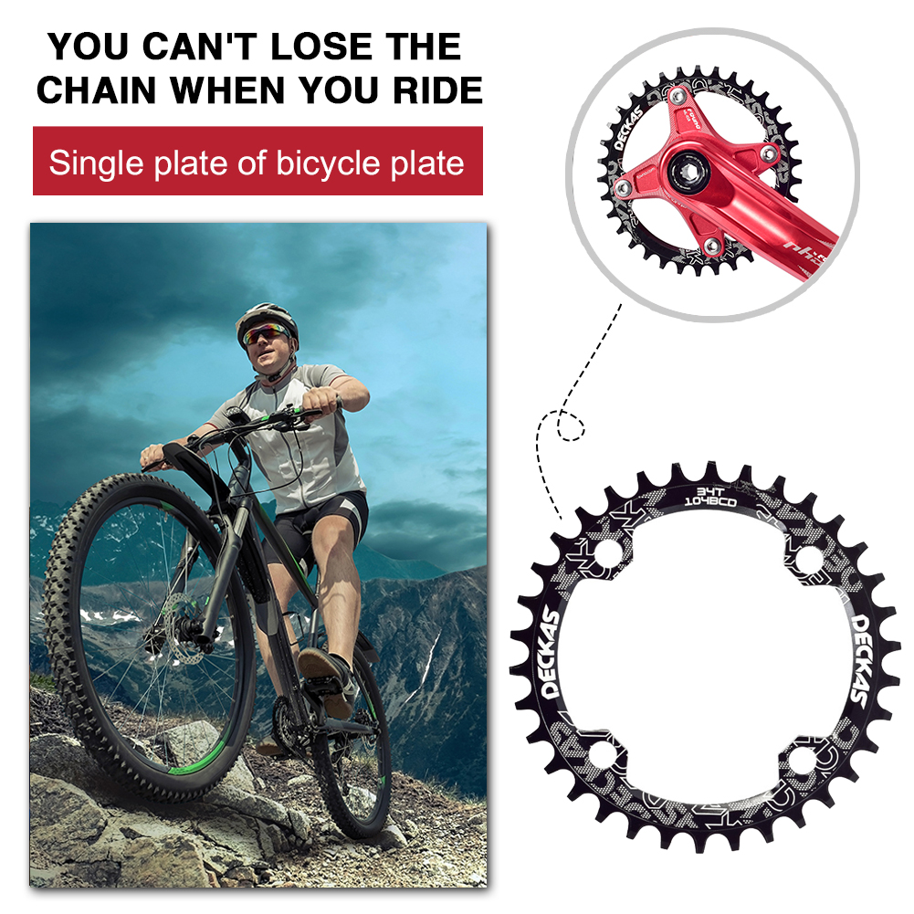 

104BCD Round Chainring Bicycle Chainwheel MTB  36T 38T Circle Crankset, Red, 501 Original