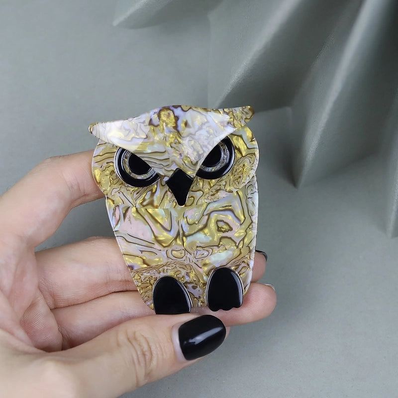 Retro Minimalist Pin Owl Arylic Stoving Varnish Unisex Brooches
