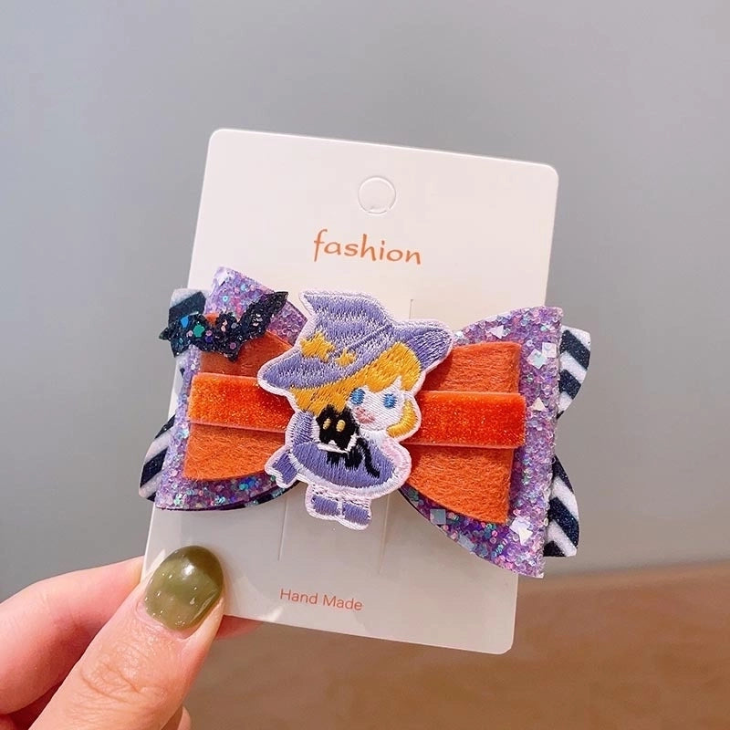 Halloween Cool Style Girl’S Pumpkin Cat Ghost Felt Hair Clip