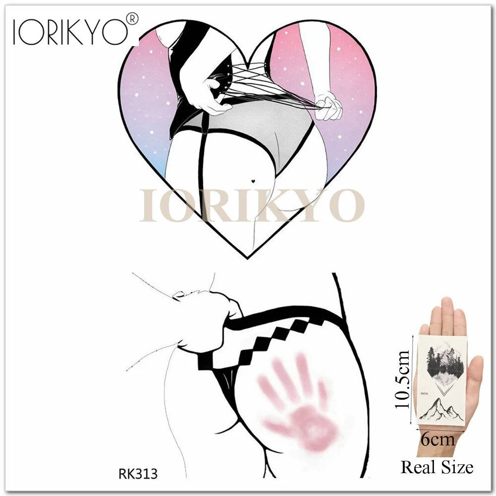 Adults Lips Old School Temporary Mouth Tattoo Women Arm Love DIY Blakc Fake Tatoos Beauty Makeup Waterproof Girls Tattoo Decals