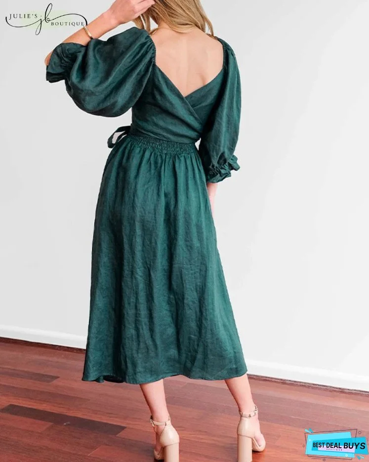 JULIE | FRENCH DRESS WITH FRILL SLEEVES