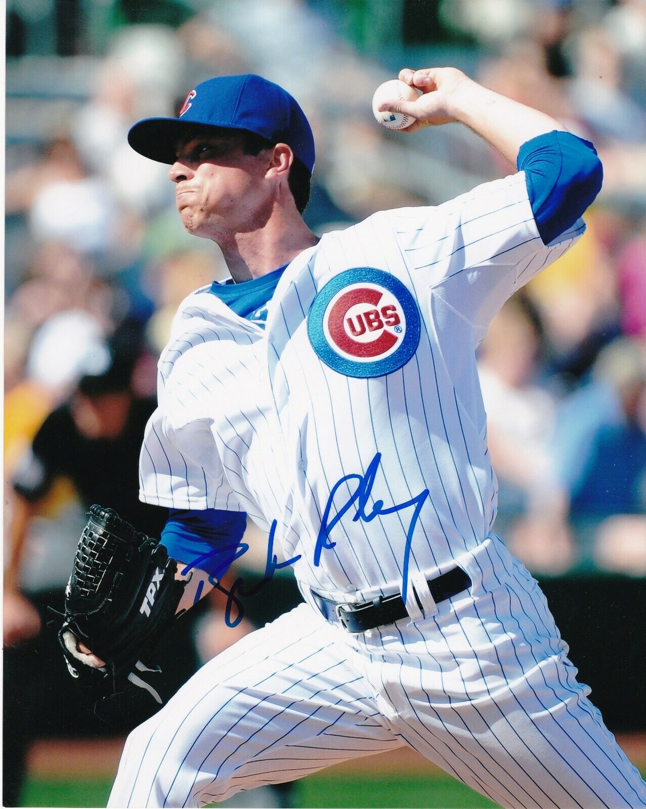 BROOKS RALEY CHICAGO CUBS ACTION SIGNED 8x10