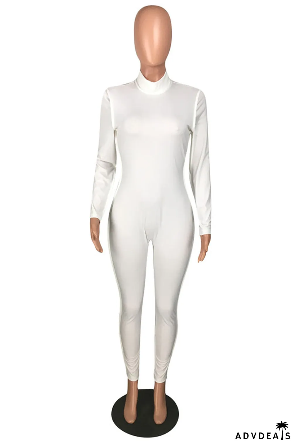 Yellow Fashion Solid Polyester Long Sleeve Jumpsuits