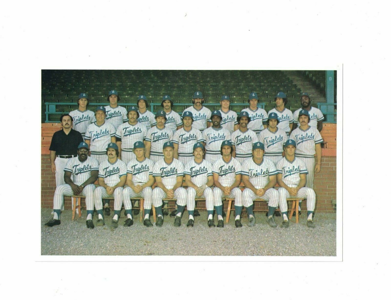 Original SGA 1974 Evansville Triplets Minor League Baseball Team Photo Poster painting RH