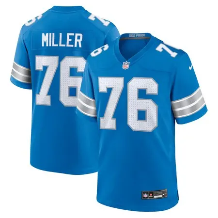 Youth Detroit Lions #76 Blake Miller Blue 2026 NFL Draft Game Jersey