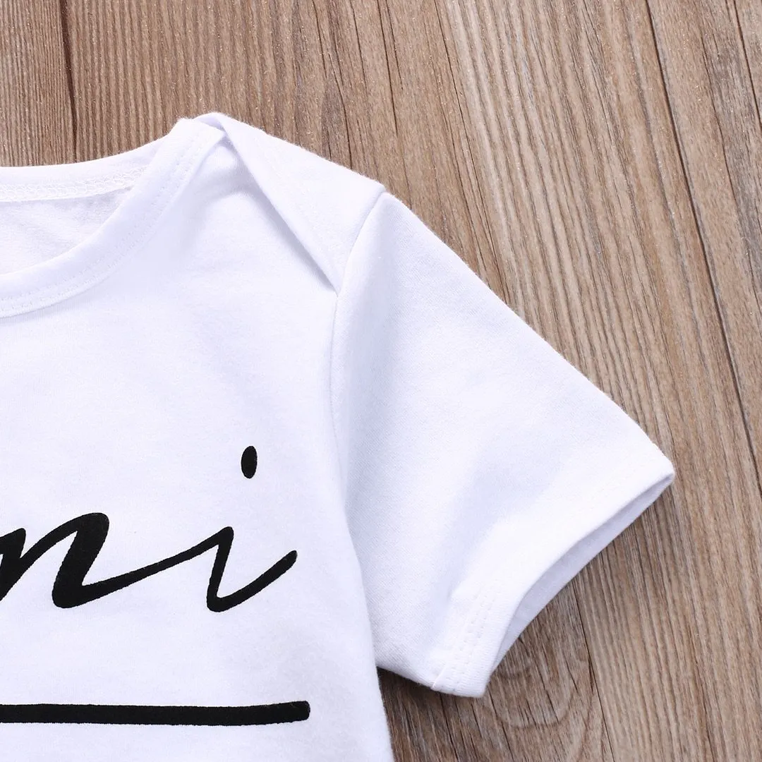Cotton Infant Newborn Baby Girl Boy Clothes Rompers Printed Letter Jumpsuit Summer Playsuit Short Sleeve Outfits