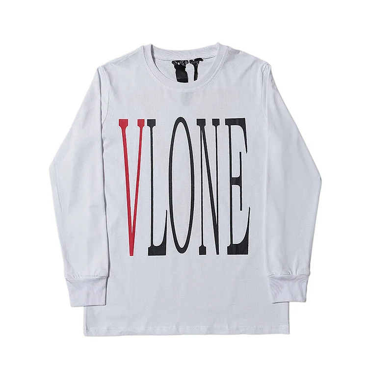 Vlone Sweatshirt Fashion Men's Personality plus Size Retro Sports Long Sleeve Tshirt