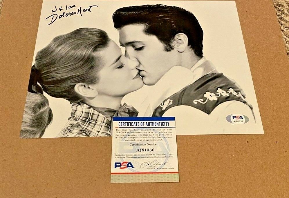 DOLORES HART SIGNED LOVING YOU 8X10 Photo Poster painting W/ELVIS PSA/DNA CERTIFIED #2