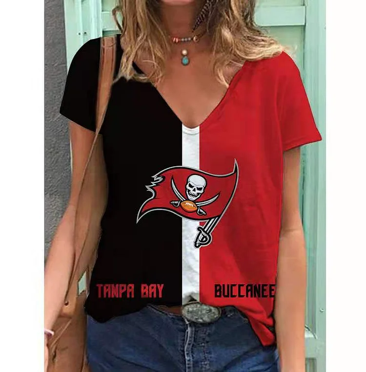 Tampa Bay Buccaneers Lightweight Short Sleeve V-Neck T-Shirt