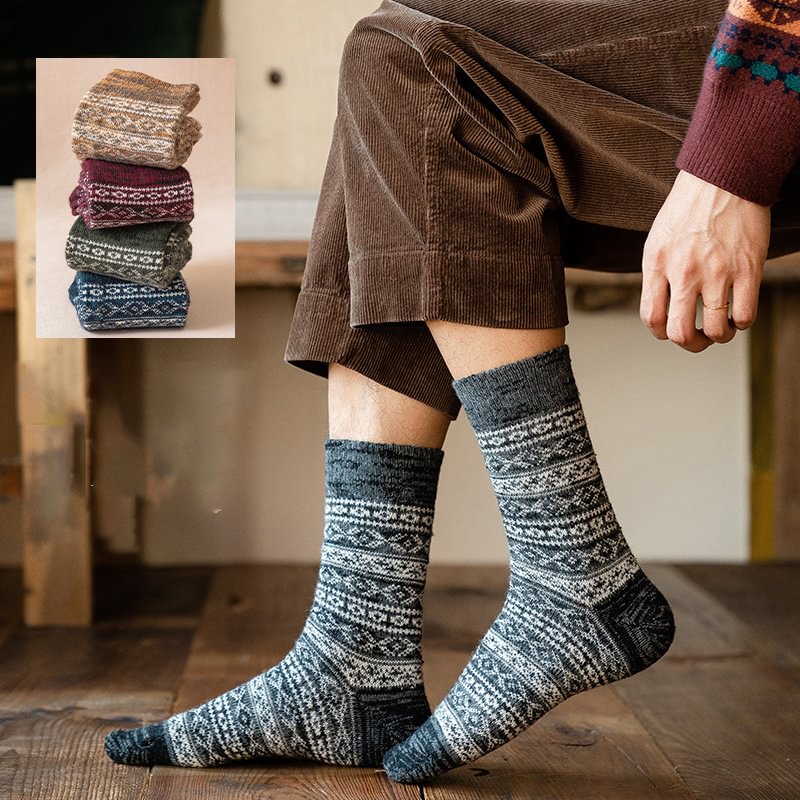 Men's Thickened Retro Ethnic Wool Socks