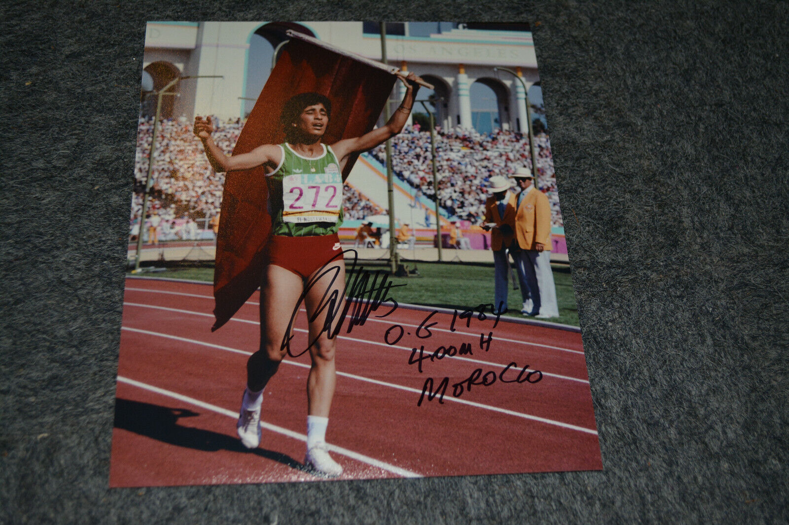 NAWAL EL MOUTAWAKEL signed autograph 8x10 / 20x25 cm In Person OLYMPIC