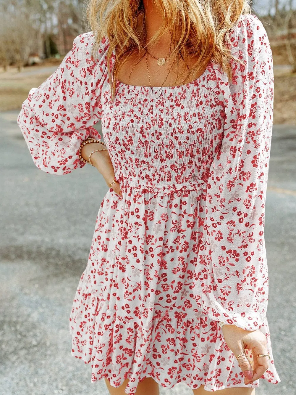 Puff Sleeve Mini Dress