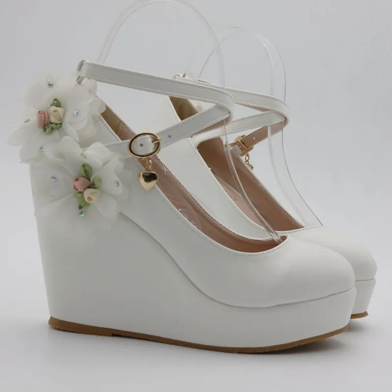 Breakj Breakj Heel Single Shoes Waterproof Slope Heel Shoes Crossed Slope Heel Women's Shoes Round Head W13
