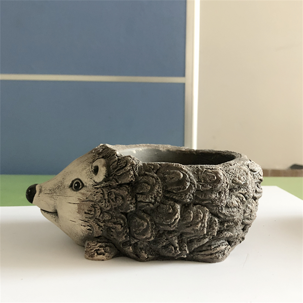 Cute Animal 3D Hedgehog Flower Pot Mould, Concrete Silicone Cement, Vase Making Tools, DIY Resin Planter Molds