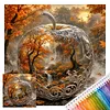 Apple Landscape Full 11CT 3 Strands DIY Stamped Cross Stitch Kits for Beginners Adults Home Wall Decor Cross Stitch Art and Crafts Kits 45x45cm tapestrymarket
