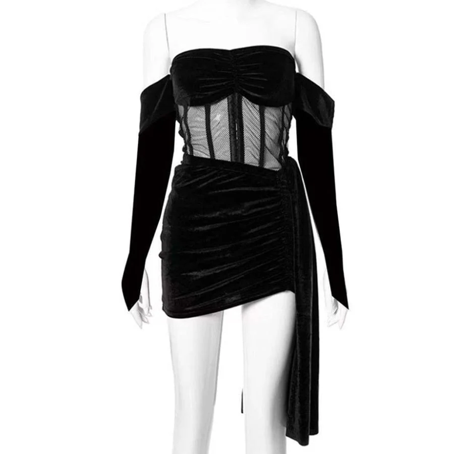 Weird Puss Sexy 2-Piece Sets Women Card Shoulder Strapless Tops+Irregular Tassel Mini Skirt Summer Trend Elastic Matching Suit