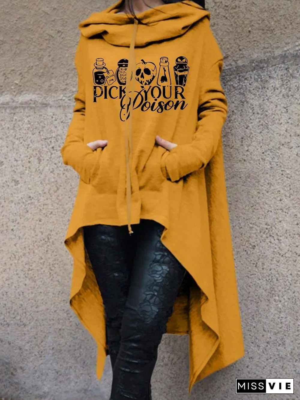 Halloween Pick Your Poison Print Long Sleeve Hoodies