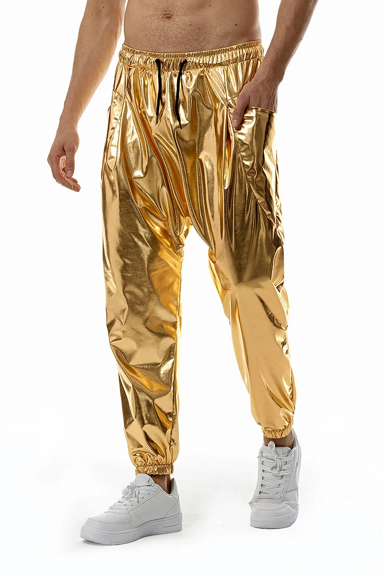 Ciciful  Metallic Slim Fit Festival Silver Tapered Pants