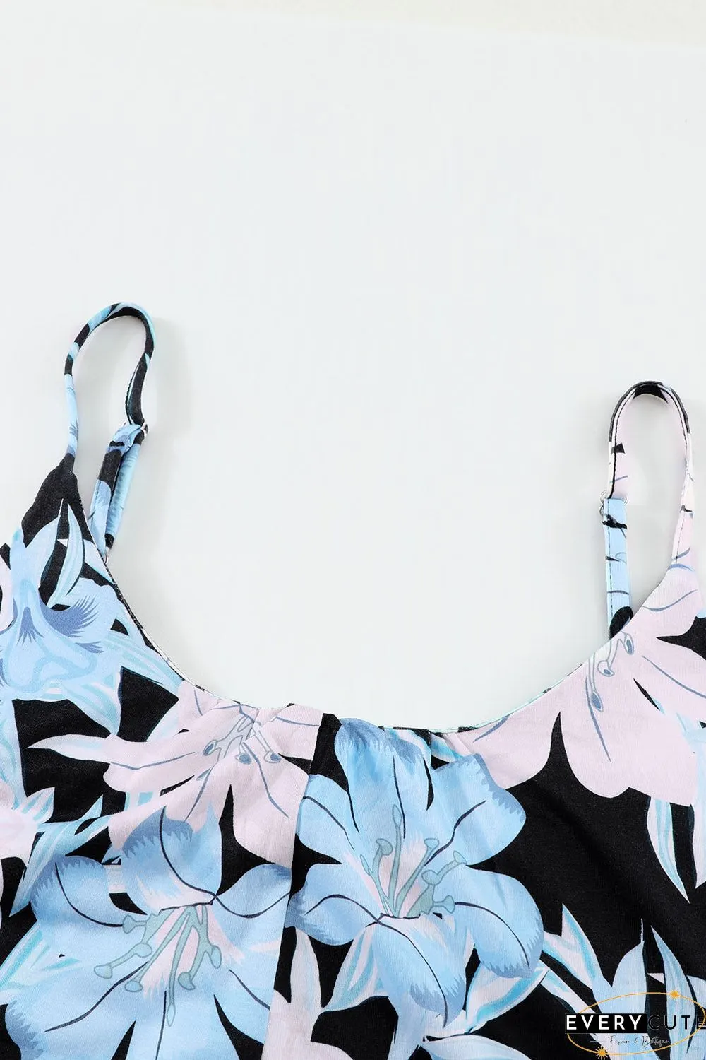 Print Spaghetti Strap Wide Leg Jumpsuit