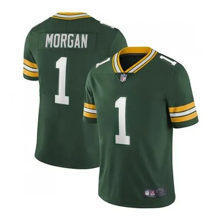 Men's Green Bay Packers #1 Jordan Morgan  Green 2024 NFL Draft First Round Pick Player F.U.S.E. Vapor Untouchable Limited Stitched Football Jersey