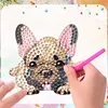 4PCS 2D/Flat Acrylic DIY Diamond Art Fridge Magnet Kit French Bulldog Design DIY Art Fridge Magnet Refrigerator Sticker Magnetic Diamond Art Decor Refrigerator Mailbox Home Decoration DIY Crafts