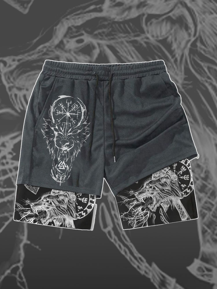 Sowell Giant Wolf Viking Men's Casual Shorts / Rvogue / Rvogue