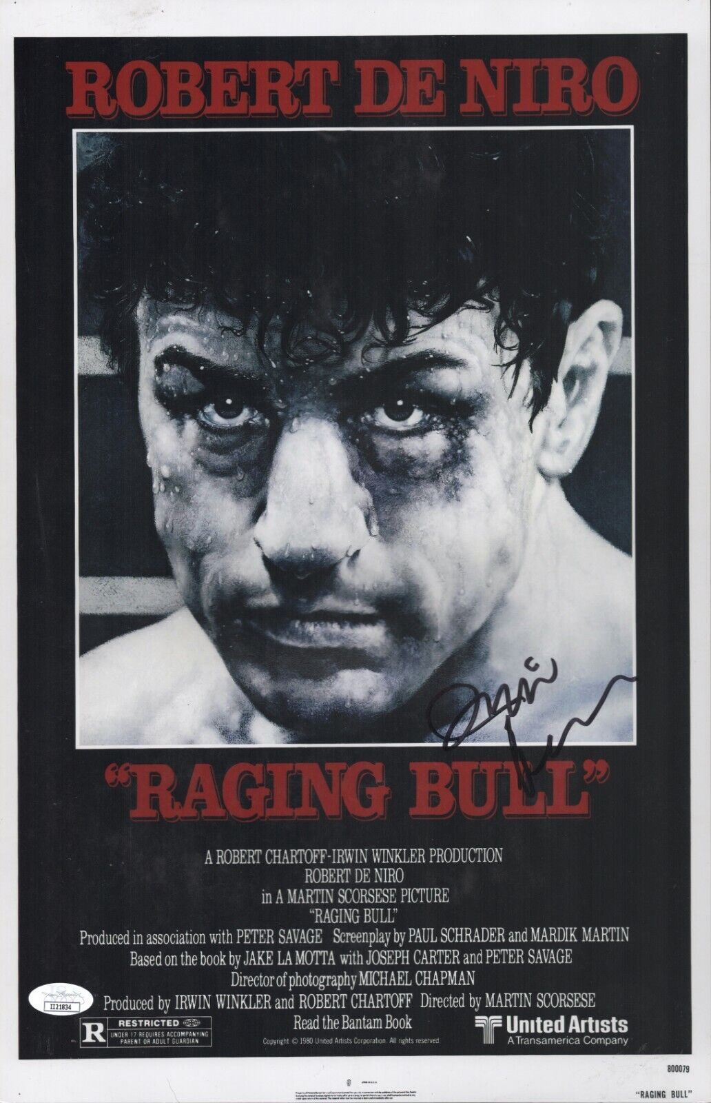 Irwin Winkler Authentic Hand Signed 11x17 Raging Bull Producer In-Person JSA COA