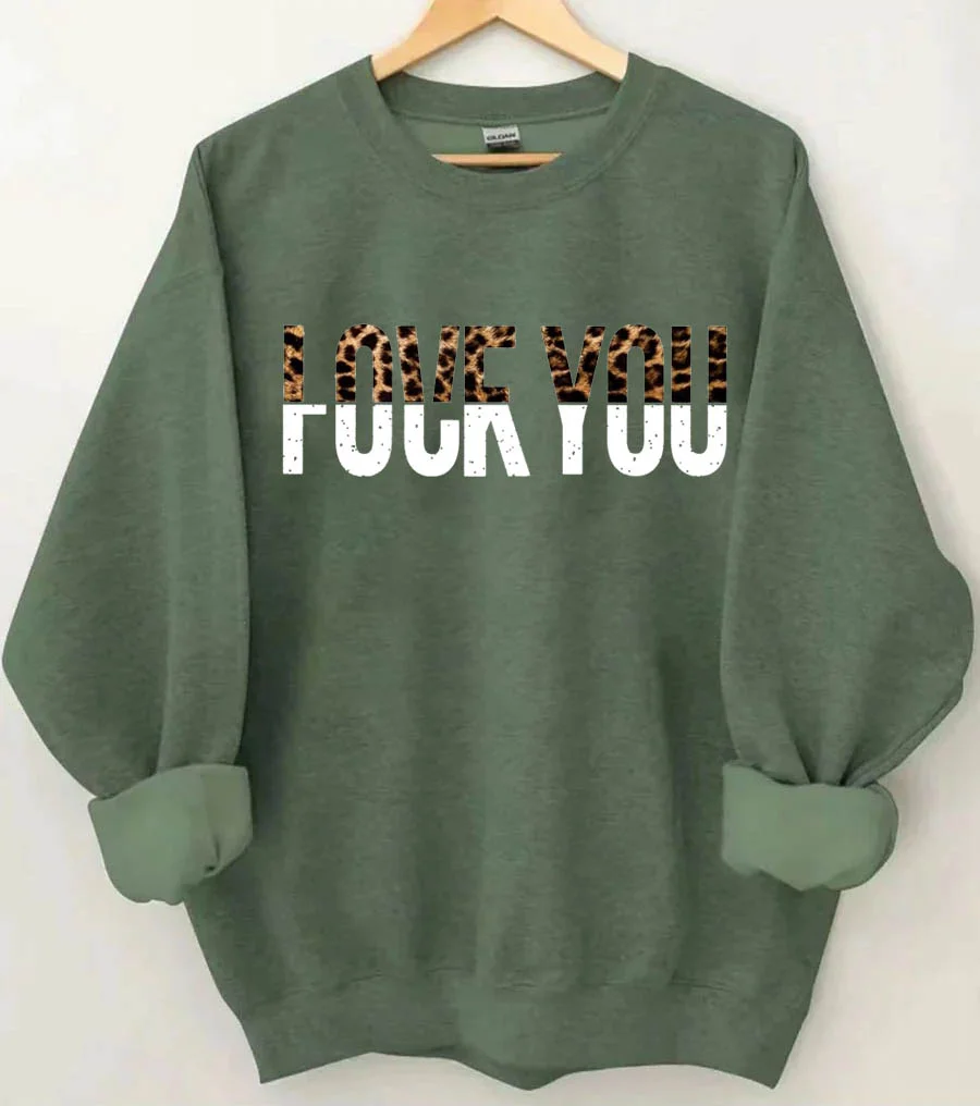 Love You Leopard Sweatshirt