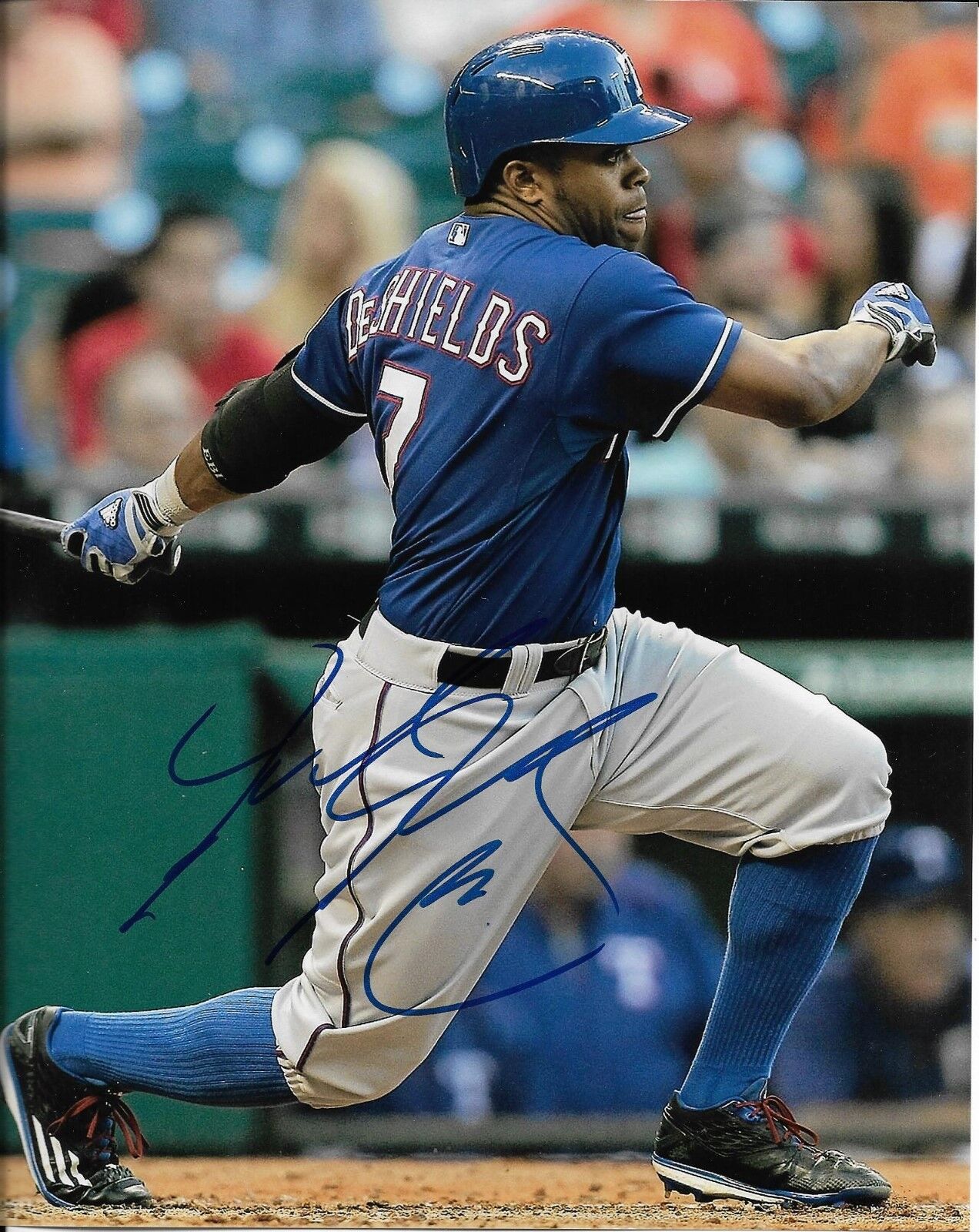 DELINO DESHIELDS JR signed autographed TEXAS RANGERS 8x10 Photo Poster painting w/COA