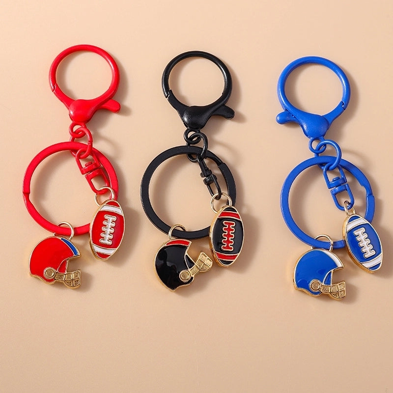 Casual Cute Hip-Hop Helmet Rugby Alloy Keychain