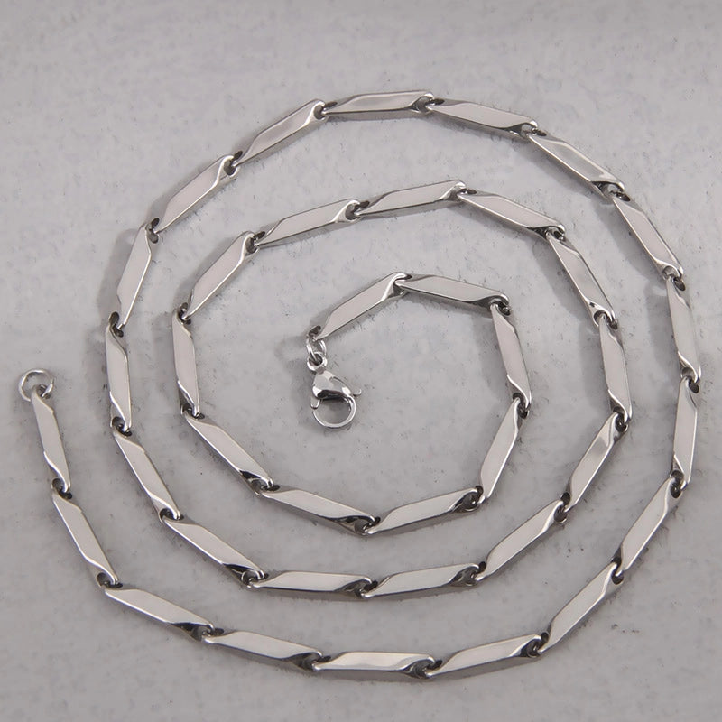 Hip-Hop Color Block Solid Color Rhombus 304 Stainless Steel Men’s Bracelets Necklace