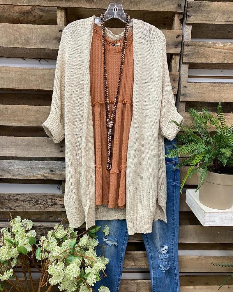 Fashionably Loose Hollow-Out Cardigans