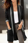 Fashion Mid-Length Long Sleeve Pocket Coat