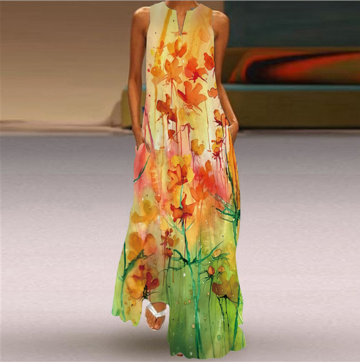Artwishers Casual Fun Print Sleeveless Dress