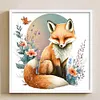 Flower Fox - 18CT Stamped Cross Stitch 25*25cm/9.84*9.84in