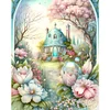 >SALE<Full Embroidery Eco-cotton Thread 16CT Print Flower Castle Cross Stitch 50x60cm