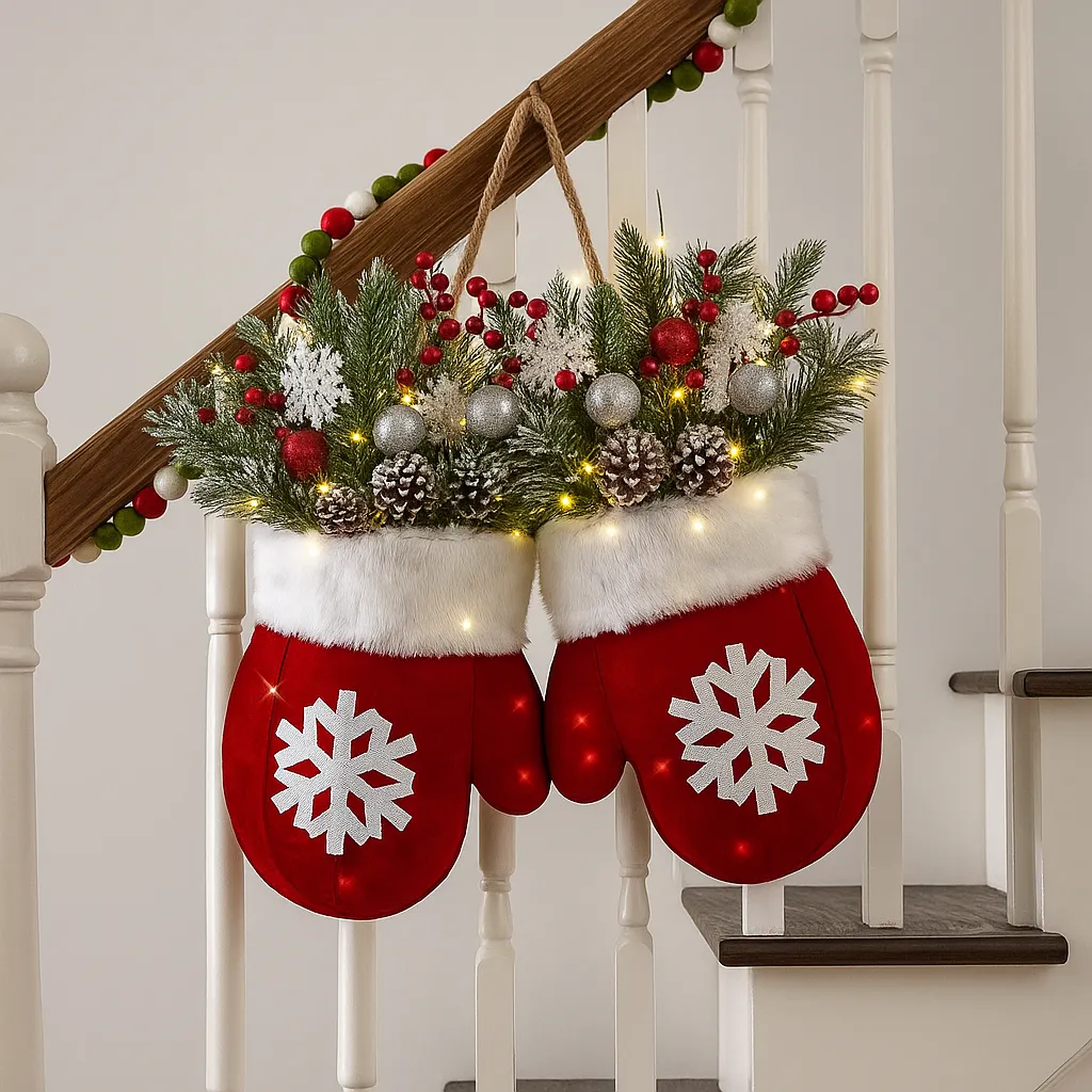 🧤Christmas Discount 48% off🎄 Christmas Light Glove Wreath