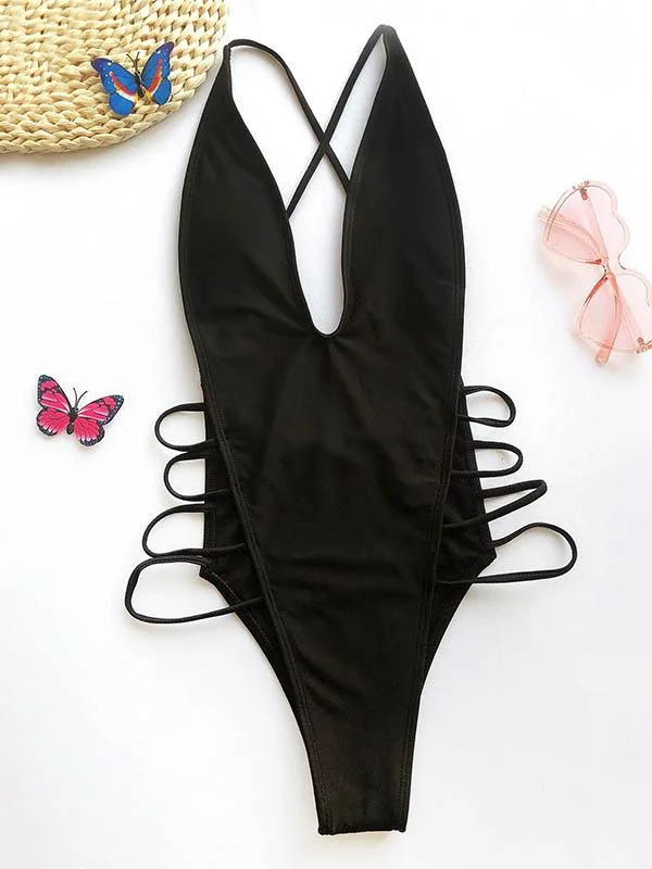 Sexy Hollow Bandage One-Piece Swimwear