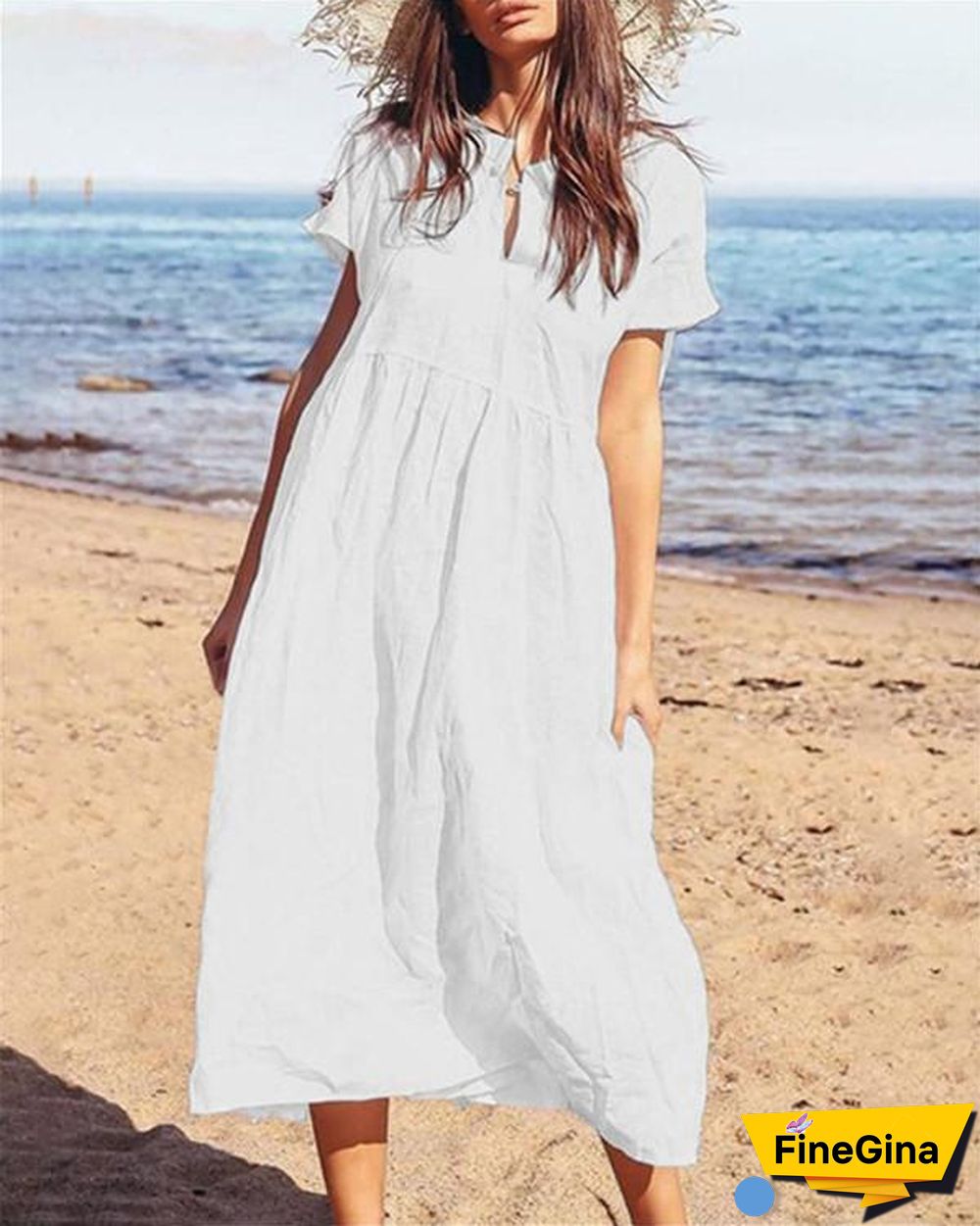 Solid Bohemian Beach Holiday Daily Fashion Maxi Dresses