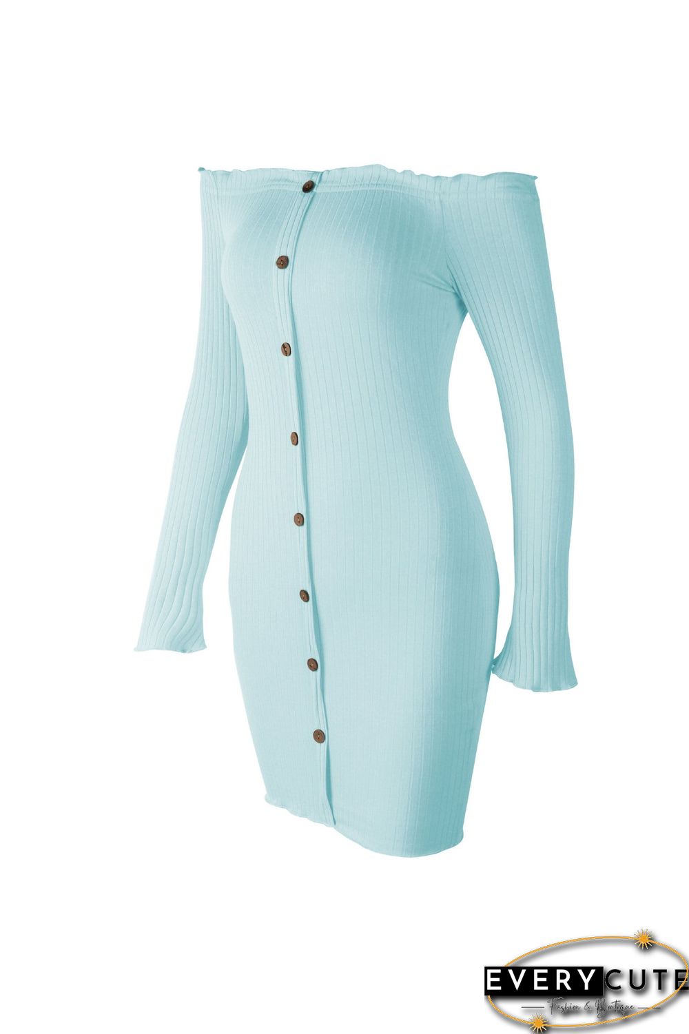 Off Shoulder Long Sleeve Bodycon Mini Dress