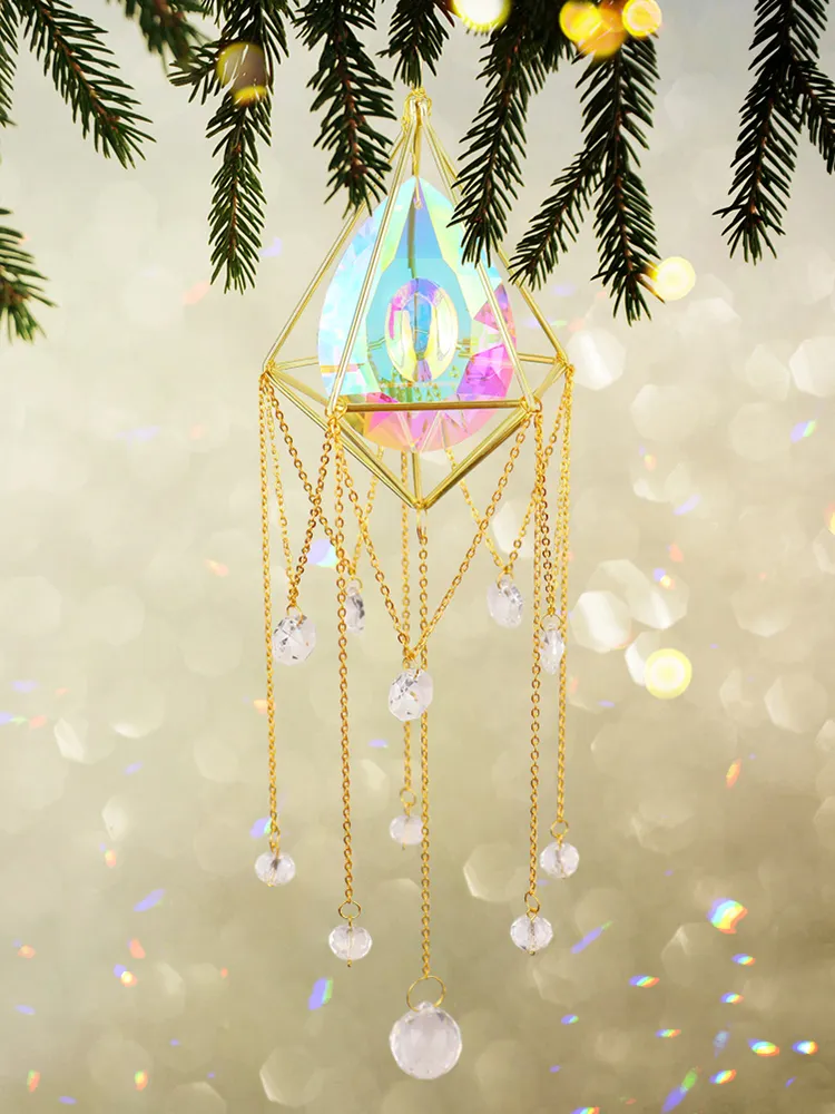 Crystal  Pipa Hanging Metal Pendant Home Garden Car Decoration