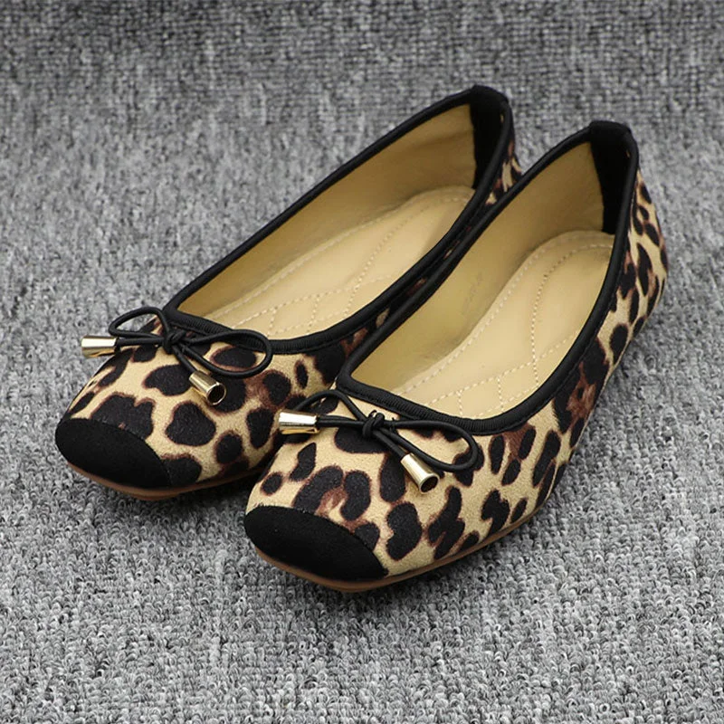 2020 Leopard Ballet Women Slip on Loafers Ladies Ballerina Platform Flats Comfortable Casual Flat Shoes