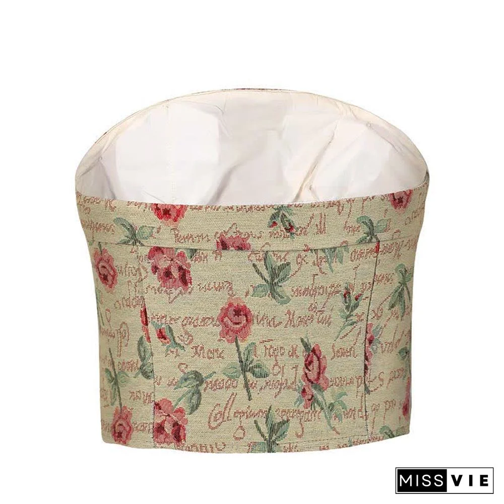 Vintage Rose Print Crop Top