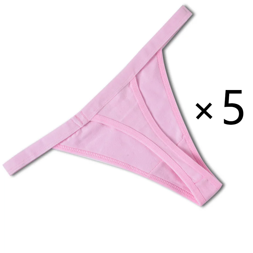 Aiyuzuo 5 Pcs/lot Sexy Women Cotton G String Thongs Low Waist Seamless Female Underpants Comfortable Ladies Underwear Lingerie Panties