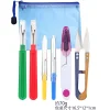 (US Local)6Pcs Set Thread Cutter Stitch Unpicker Sewing Tool for Needlework(Blue Scissors)