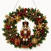 DIY Pearl & Diamond Painting Pendant Kit with LED Light &ndash; Christmas Nutcracker Wreath (Single-sided)