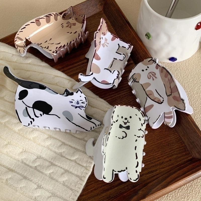 Women's Cute Dog Cat Arylic Hair Claws