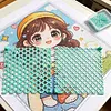 2Pcs Diamond Painting Ruler Plastic Diamond Mesh Dot Drill Alignment Art Tool with Blank Grids for Full & Partial Drills DIY Crafts Projects (Turquoise Blue)