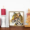 Papier quilling l&eacute;opard-sp&eacute;cial forme diamant peinture-30*30cm